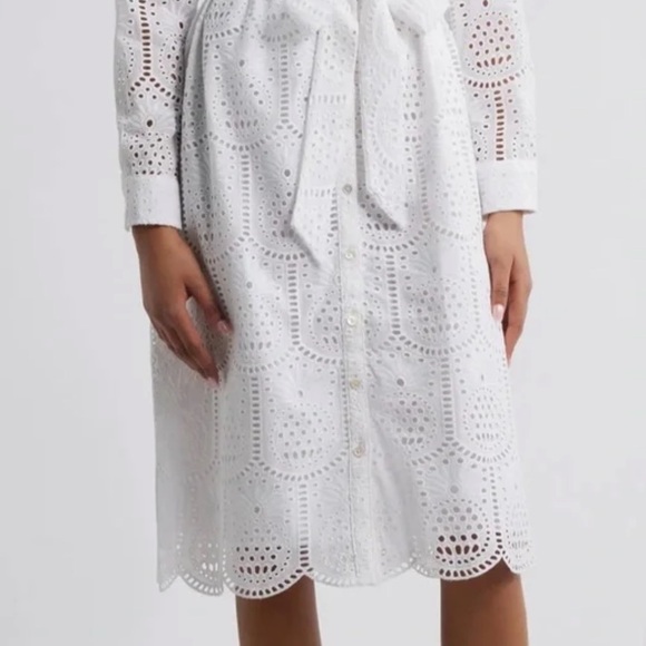 NWT Lilly Pulitzer Sz 16 Eira Midi Resort White Pineapple Tile Eyelet Dress - Picture 3 of 5